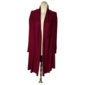 TOZ & ALI Open Front Cardigan Duster‎ M Soft Knit Minimalist Quiet Luxury